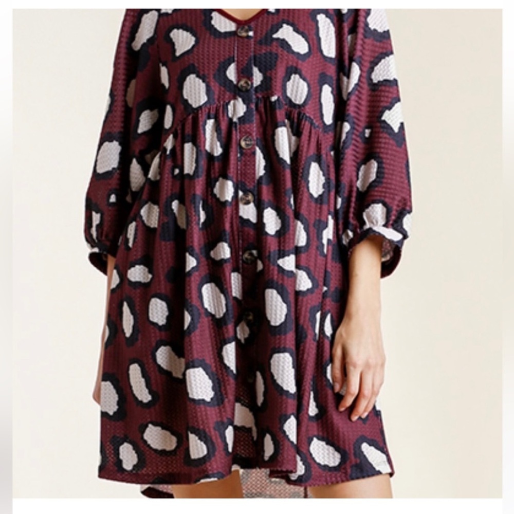 NWT Umgee Thermal Animal Print Thermal Boho Oversized Dress size XL